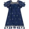 Mini Sandrine Womens Dress Galaxy Embroidery, Blue - Cover-Ups - 1 - thumbnail