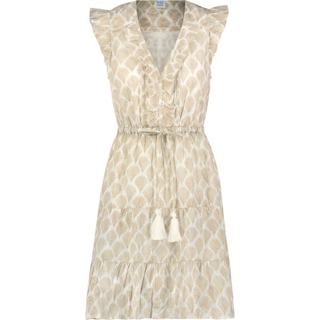 Giselle Women's Mini Dress Gold Feather, Gold