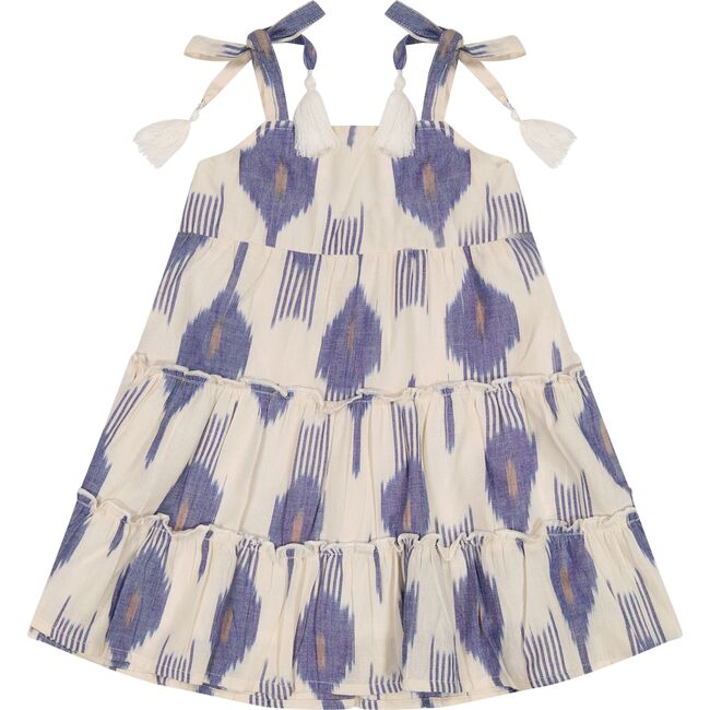 Bella Girls Shoulder Tie Sundress La Ceme Ikat, Cream
