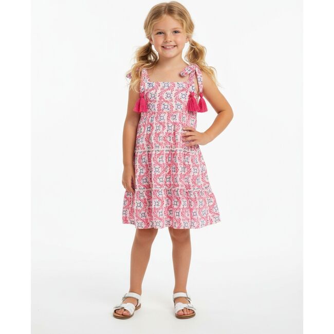 Bella Girls Shoulder Tie Sundress Jaipur Bloom, Pink