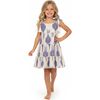 Bella Girls Shoulder Tie Sundress La Ceme Ikat, Cream - Dresses - 2
