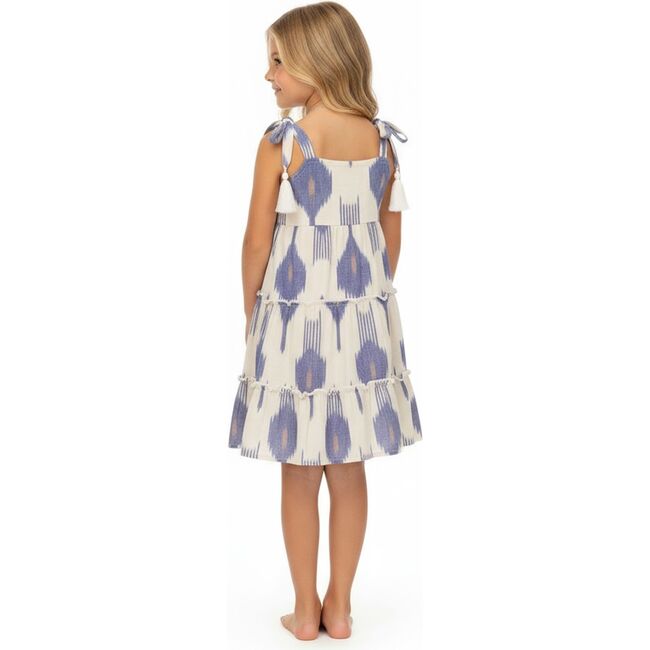 Bella Girls Shoulder Tie Sundress La Ceme Ikat, Cream - Dresses - 3
