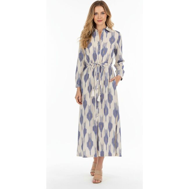 Anais Women's Shirtdress La Creme Ikat, Cream - Dresses - 3