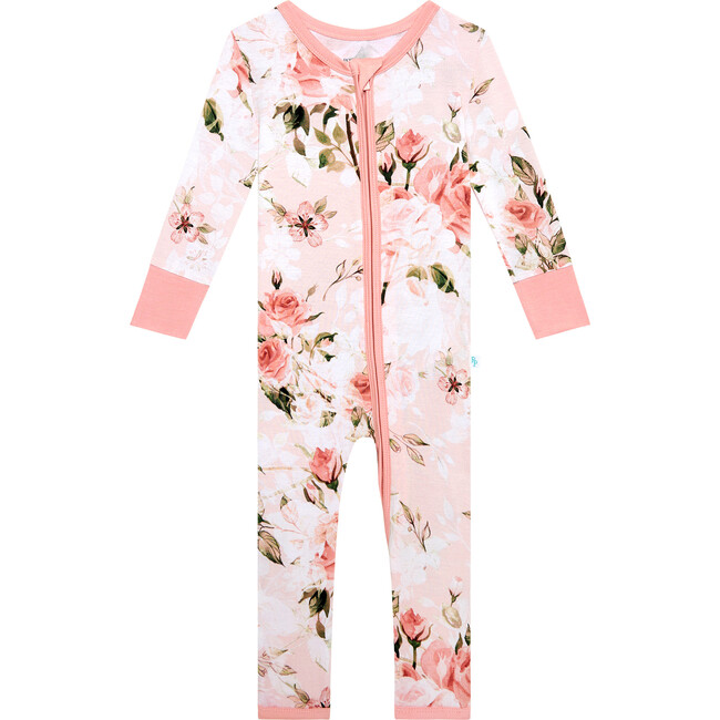 Vintage Convertible One-Piece Footie, Pink Rose