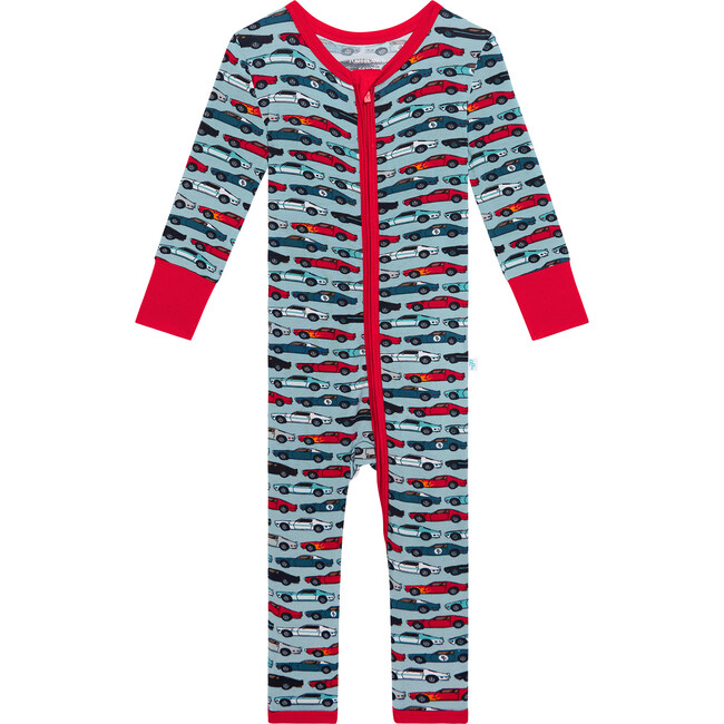 Miles Convertible One-Piece Zipper Footie, Blue