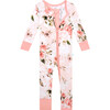 Vintage Convertible One-Piece Zipper Footie, Pink Rose - Footie Pajamas - 2