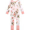 Vintage Convertible One-Piece Zipper Footie, Pink Rose - Footie Pajamas - 3