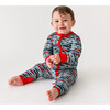 Miles Convertible One-Piece Zipper Footie, Blue - Footie Pajamas - 4