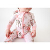 Vintage Convertible One-Piece Zipper Footie, Pink Rose - Footie Pajamas - 5