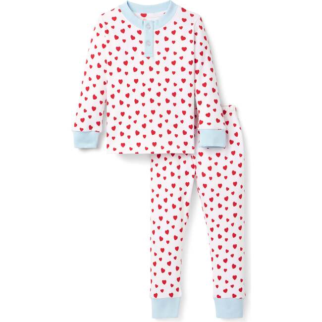 Morgan PJ Set, Heart Print Blue