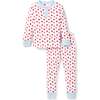 Morgan PJ Set, Heart Print Blue - Pajamas - 1 - thumbnail