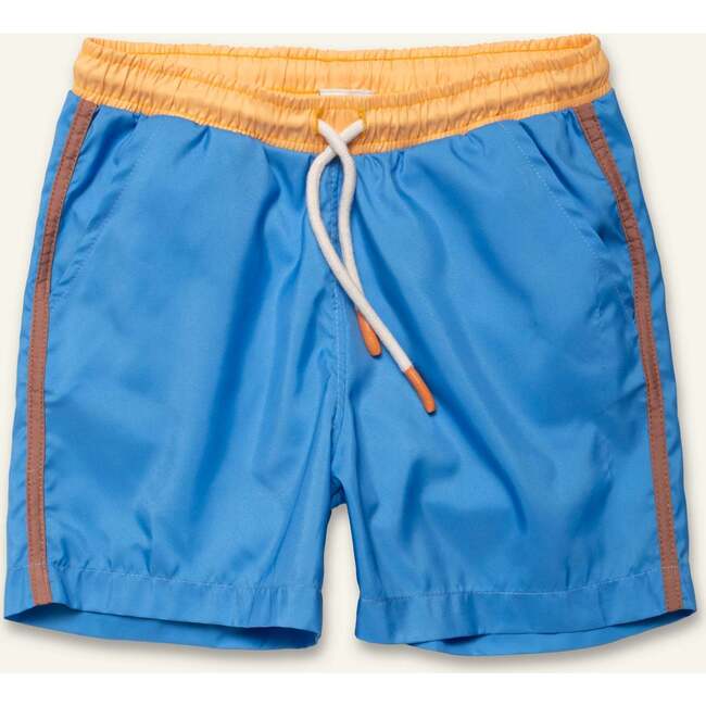 Recycled Blue Colorblock Swim Trunk