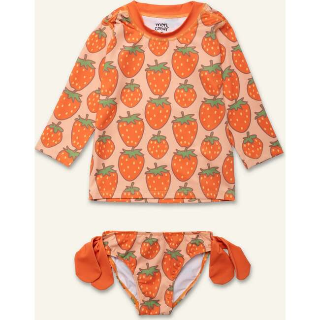 Recycled Strawberry Rashguard Bikini Set