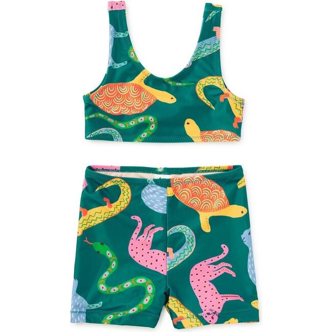 Tankini & Board Shorts Swim Set, Brazilian Folk Animals