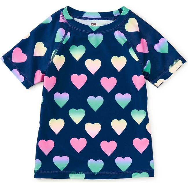 Short Sleeve Rash Guard, Ombre Hearts