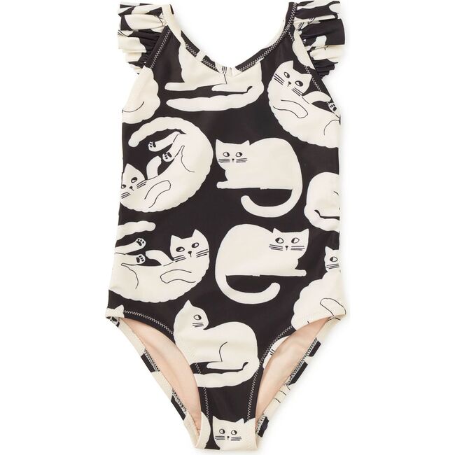 Ruffle One-Piece Swimsuit, Curious Cats