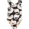 Ruffle One-Piece Swimsuit, Curious Cats - One Pieces - 1 - thumbnail