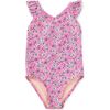 Ruffle One-Piece Swimsuit, Carnation Toss - One Pieces - 1 - thumbnail
