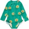Rash Guard Baby Swimsuit, Sunflowers - One Pieces - 1 - thumbnail