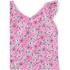 Ruffle One-Piece Swimsuit, Carnation Toss - One Pieces - 2