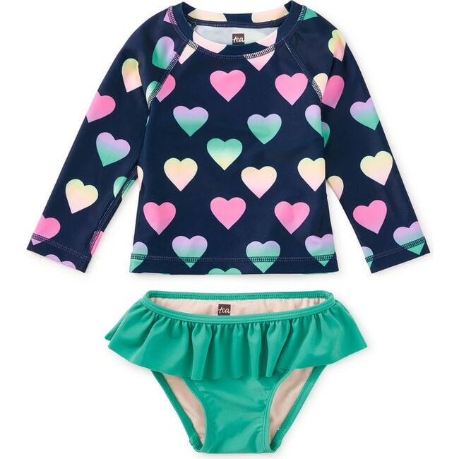 Rash Guard Baby Swim Set, Ombre Hearts