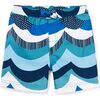 Mid-Length Swim Trunks, Scallop Waves - Swim Trunks - 1 - thumbnail