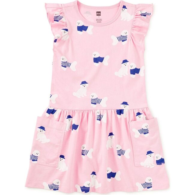 Flutter Sleeve Pocket Dress, Spanish Water Dog