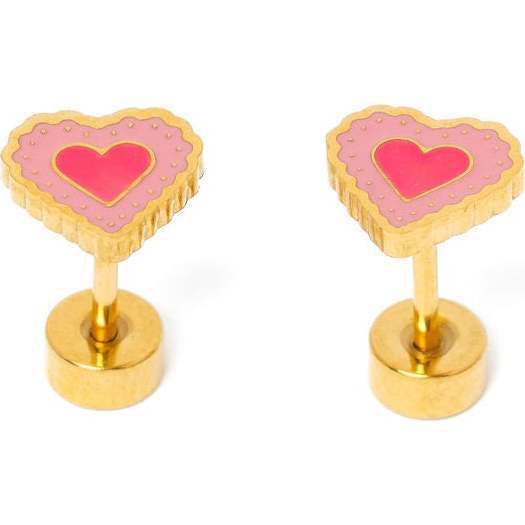Radiant Heart Studs, Pink