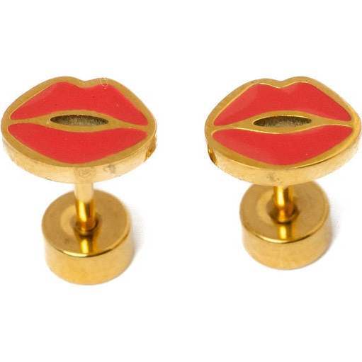 Lips Studs, Red