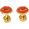 Lips Studs, Red - Earrings - 1 - thumbnail