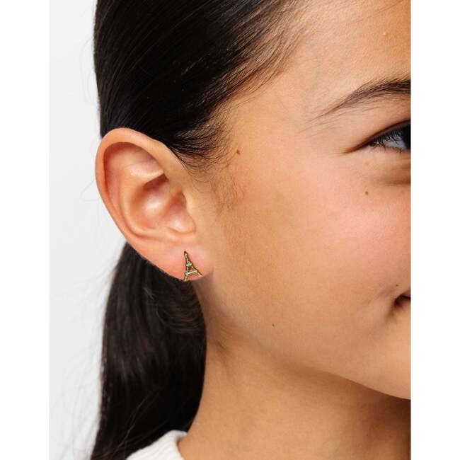 Eiffel Tower Studs, Gold - Earrings - 4