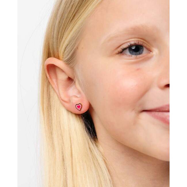 Radiant Heart Studs, Pink - Earrings - 3
