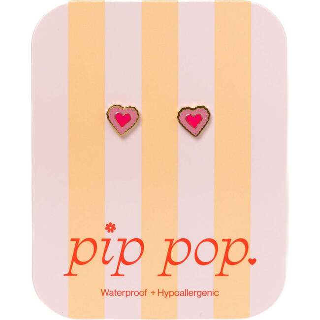 Radiant Heart Studs, Pink - Earrings - 4