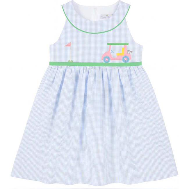 Check Seersucker Dress With Golf Cart