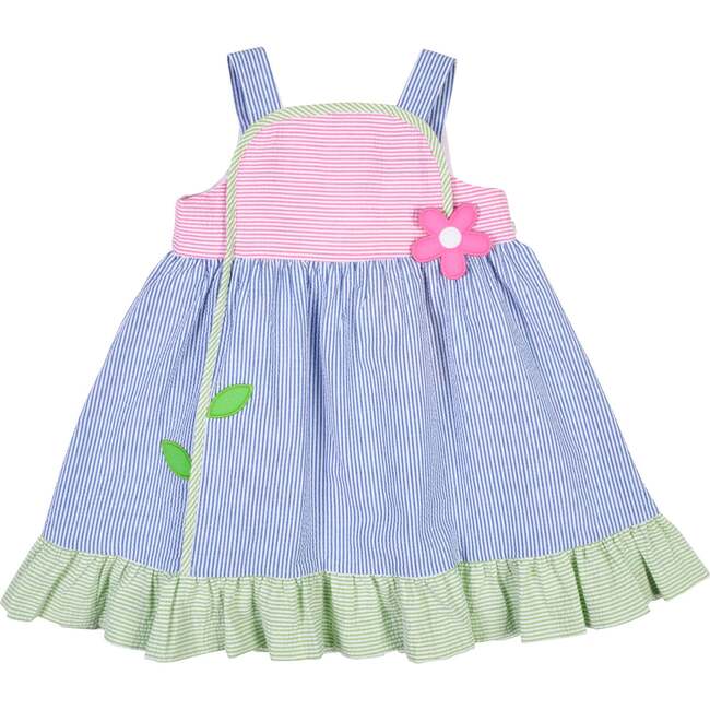 Seersucker Dress With Flower