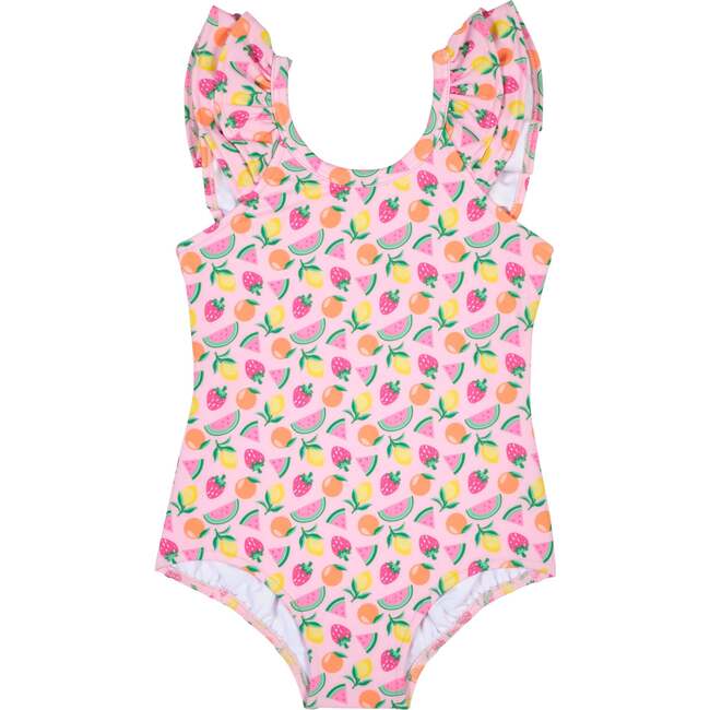 Fruit Print Swimsuit With Ruffles
