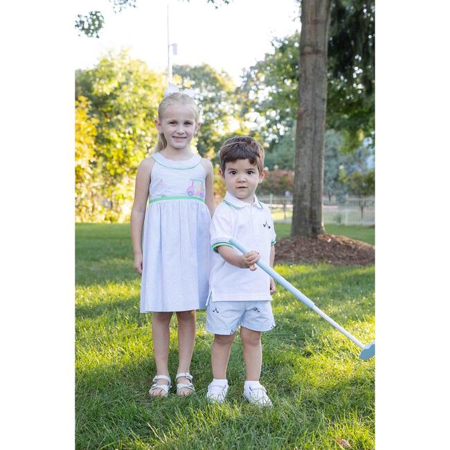 Check Seersucker Dress With Golf Cart - Dresses - 3