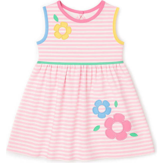 Stripe Knit Dress With Flowers