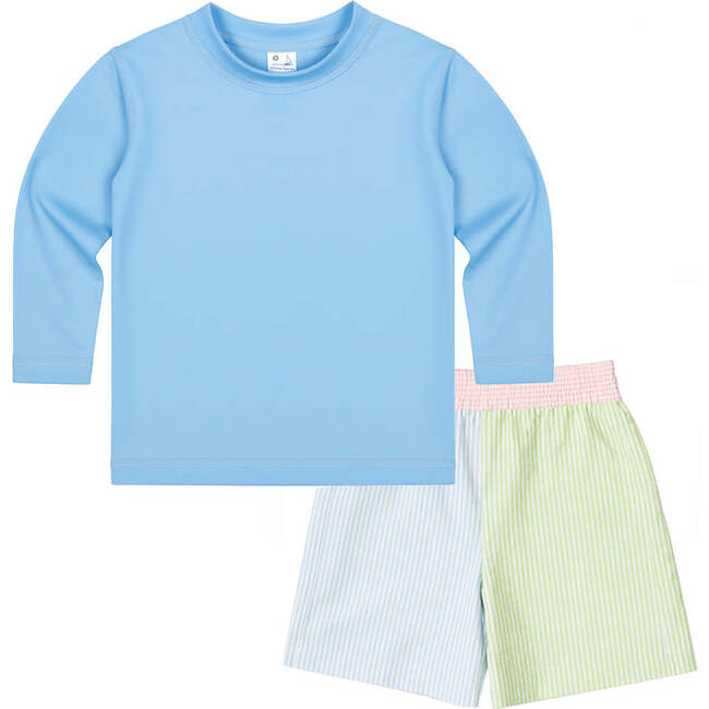 Blue Long Sleeve Rashguard - Swim Trunks - 3