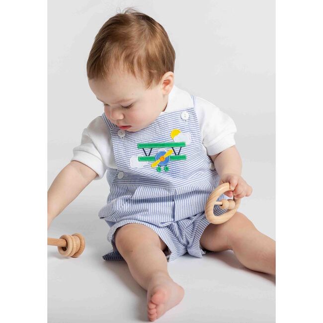 Seersucker Shortall With Airplane