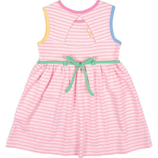 Stripe Knit Dress With Flowers - Dresses - 4