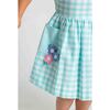 Gingham Linen-Look Dress With Flowers - Dresses - 3