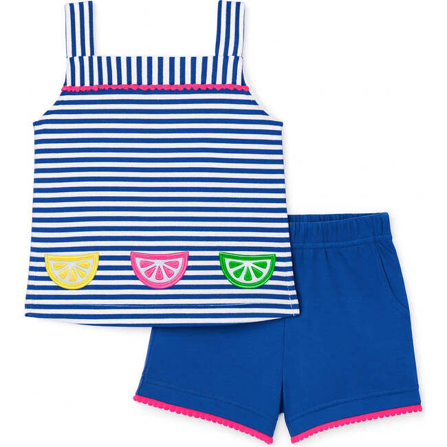 Stripe Knit Short Set With Fruit Slices