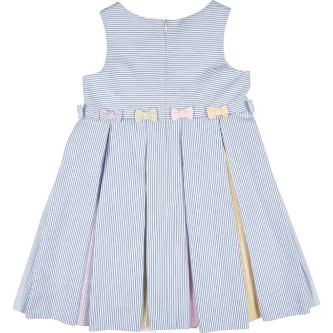 Multicolor Seersucker Pleated Dress - Dresses - 4