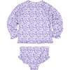 Floral Print Rashguard Swimsuit W/Ruffles - One Pieces - 4