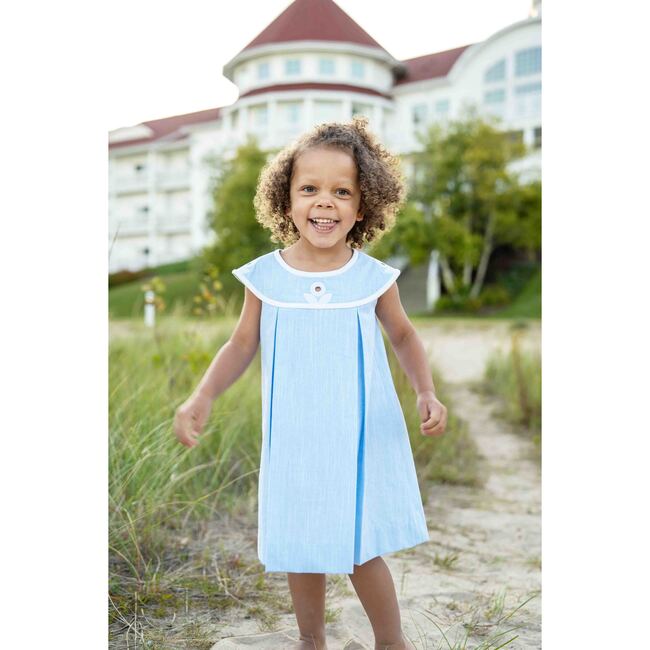 Linen-Look Dress With Vintage Flower