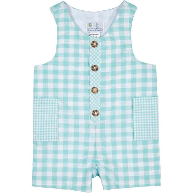 Gingham Linen-Look Shortall
