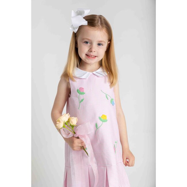 Stripe Pique Dress With Tulips - Dresses - 3