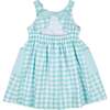 Gingham Linen-Look Dress With Flowers - Dresses - 6