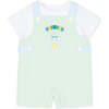 Seersucker Shortall With Parachute Bear - Rompers - 5